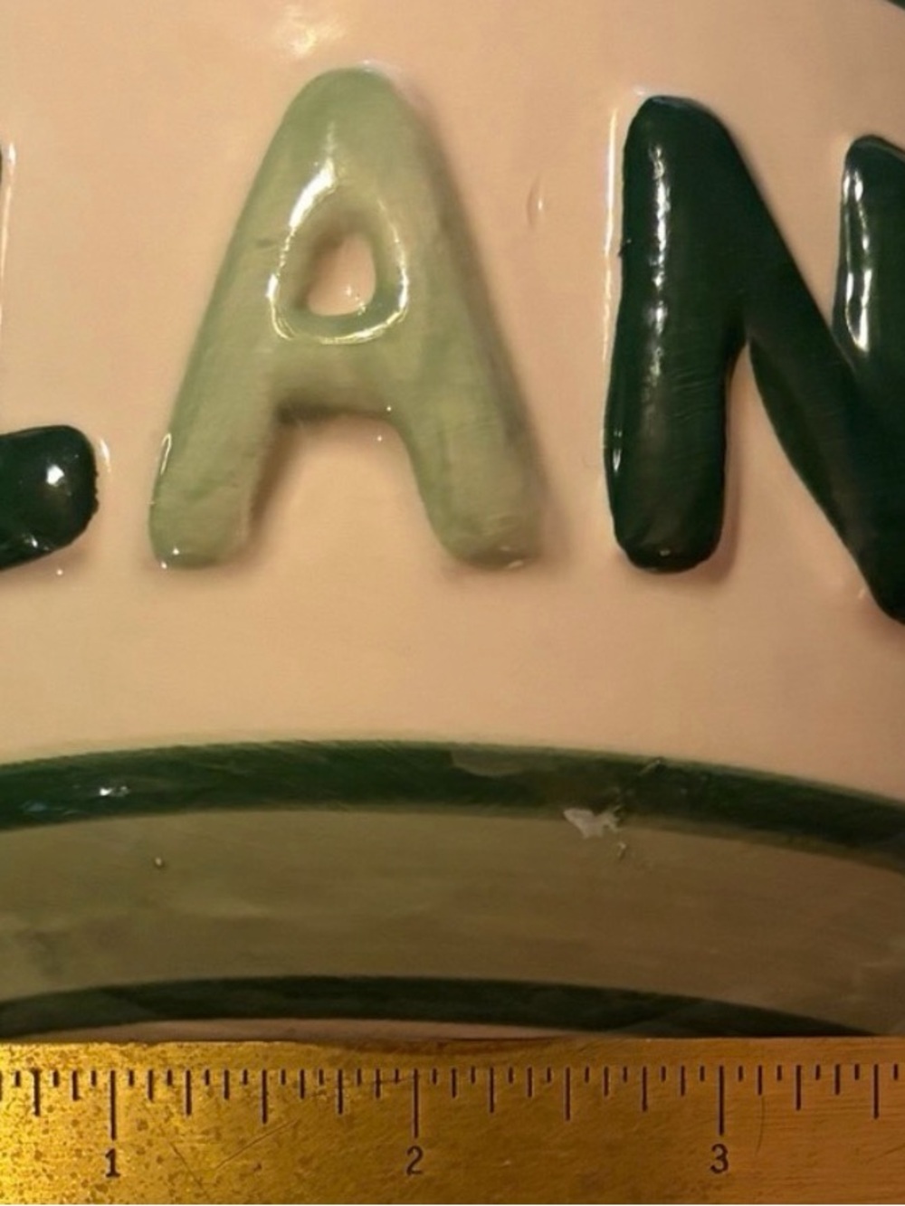 Ceramic 'PLANT' Vase - Cream and Green Decorative Pot - Picture 4 of 4